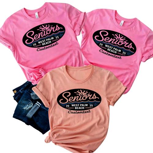 West Palm Beach Seniors 2025 – Custom Retro Graduation Trip Shirt Ocean Vibes