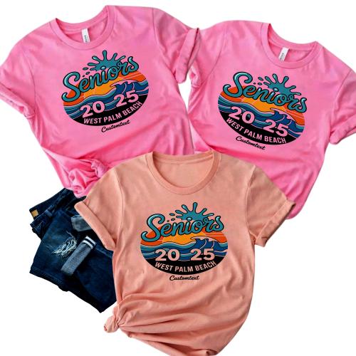 West Palm Beach Seniors 2025 Trip Shirt – Retro Ocean Vibes Graduation Custom Tee
