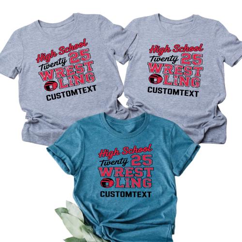 WRESTLING School Sport Tee – Split Varsity Text Design