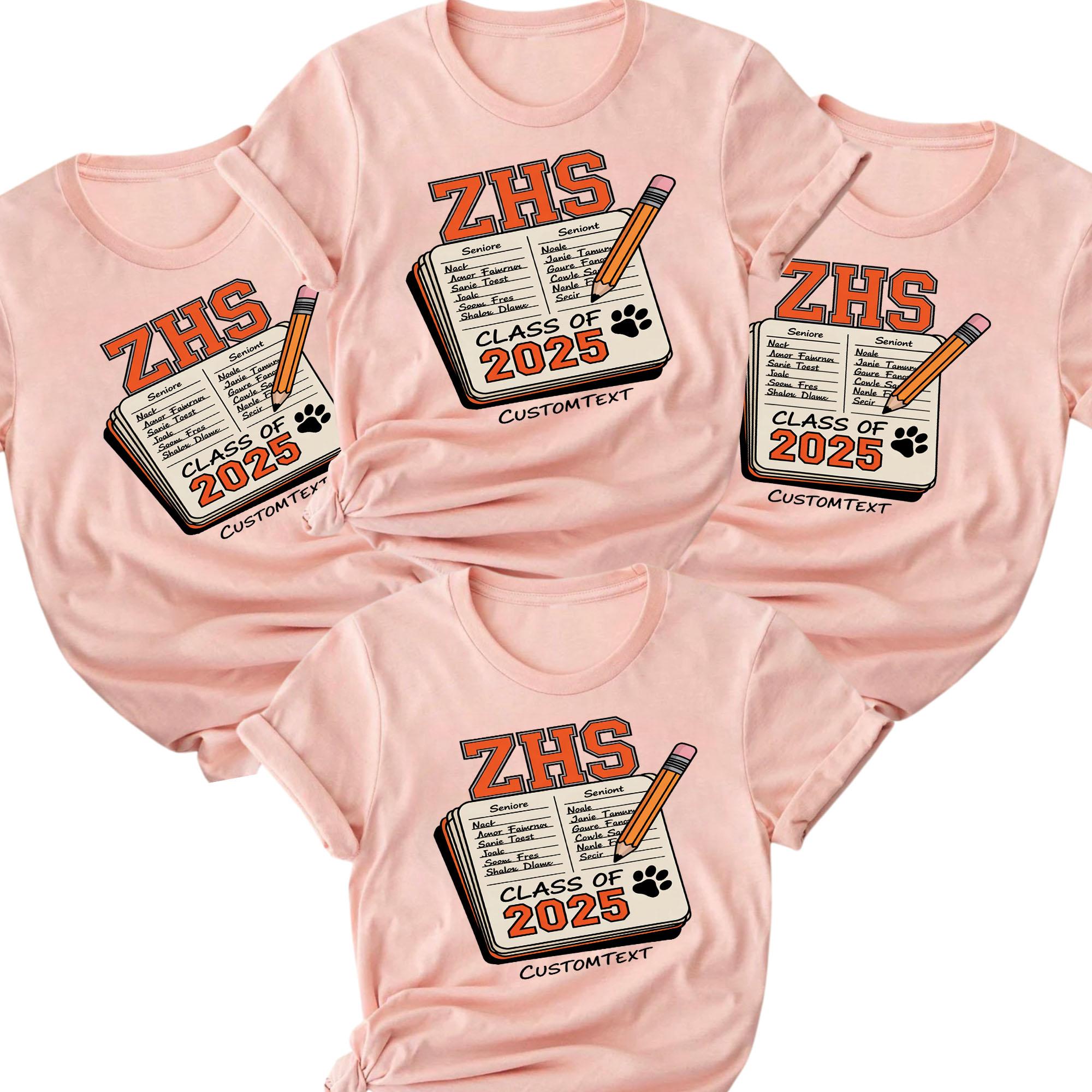 ZHS Class of 2025 Notebook Pencil – Custom Graduation Strip Shirt Retro School Style zhs class of 2025 notebook pencil custom graduation strip shirt retro school style style 2 thumb 824