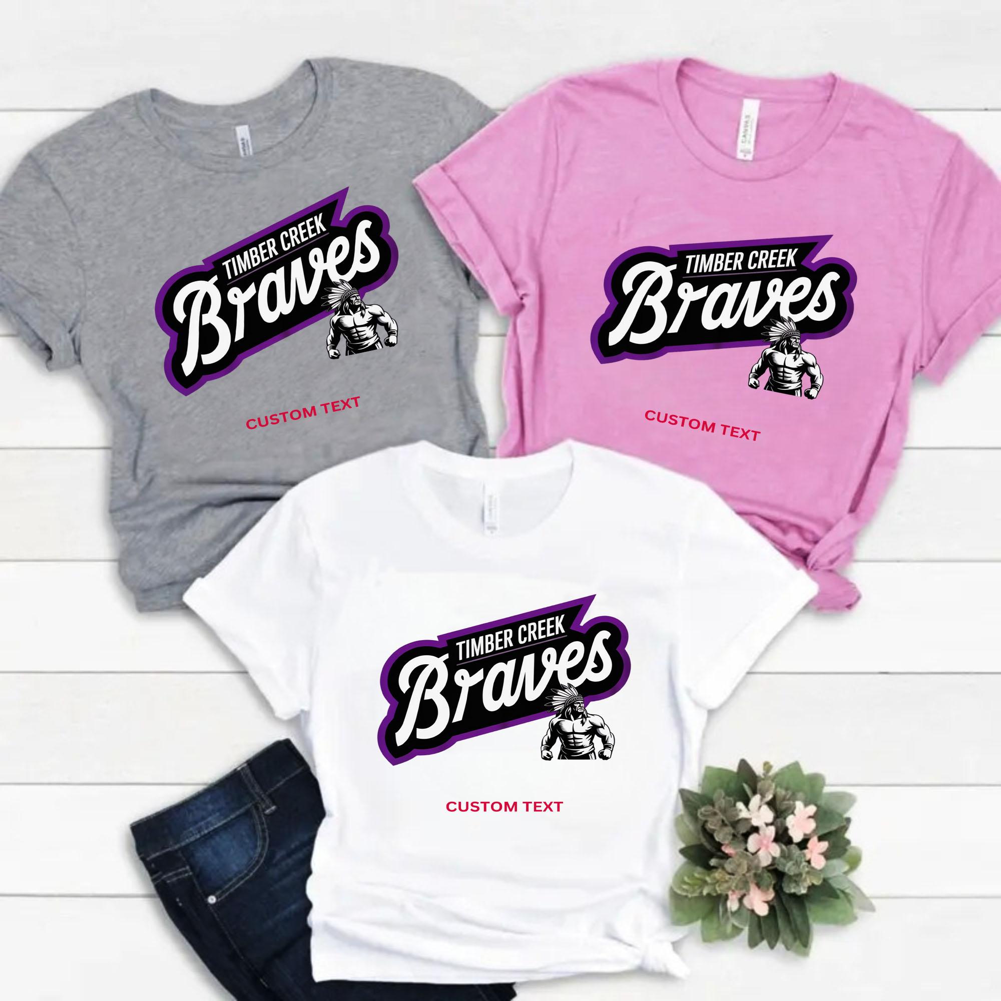 Bold Timber Creek Braves Mascot Retro Varsity custom T-shirt bold timber creek braves mascot retro varsity custom t shirt 2 thumb 3