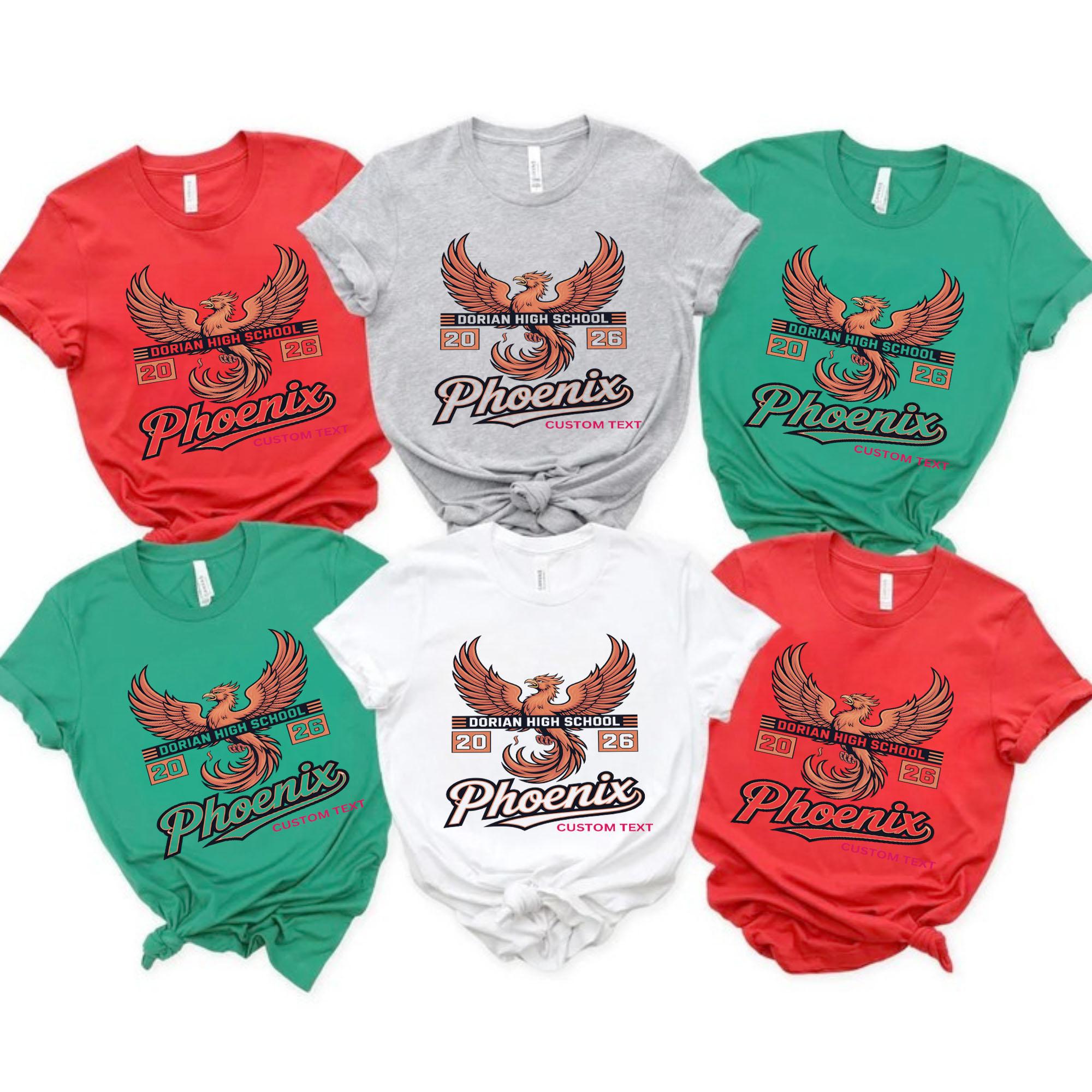 Custom Dorian High School Phoenix Mascot Sports Retro T-shirt custom dorian high school phoenix mascot sports retro t shirt 64 thumb