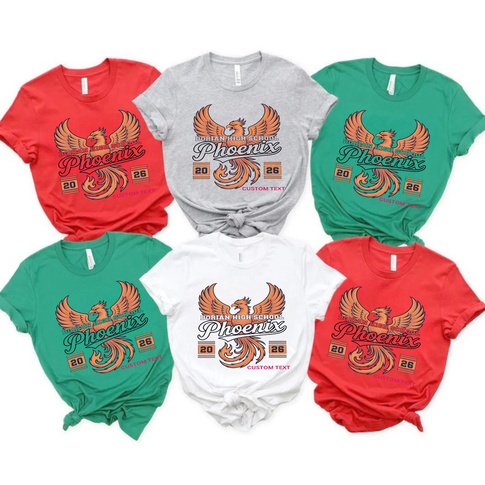 Custom Dorian High School Phoenix Mascot Sports Vintage T-shirt custom dorian high school phoenix mascot sports vintage t shirt 63 thumb