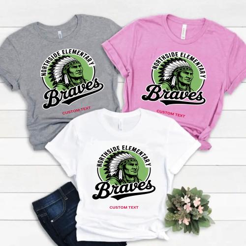Custom Northside Elementary Braves Mascot Youth T-shirt