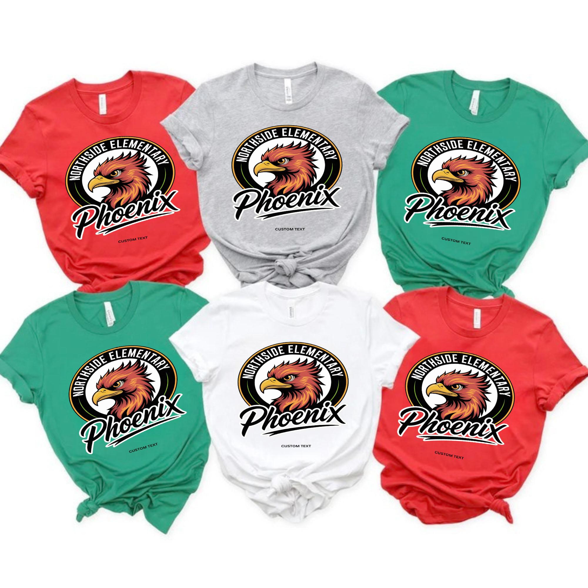 Custom Northside Elementary Phoenix Mascot Retro Varsity School Spirit T-shirt custom northside elementary phoenix mascot retro varsity school spirit t shirt 21 thumb 4