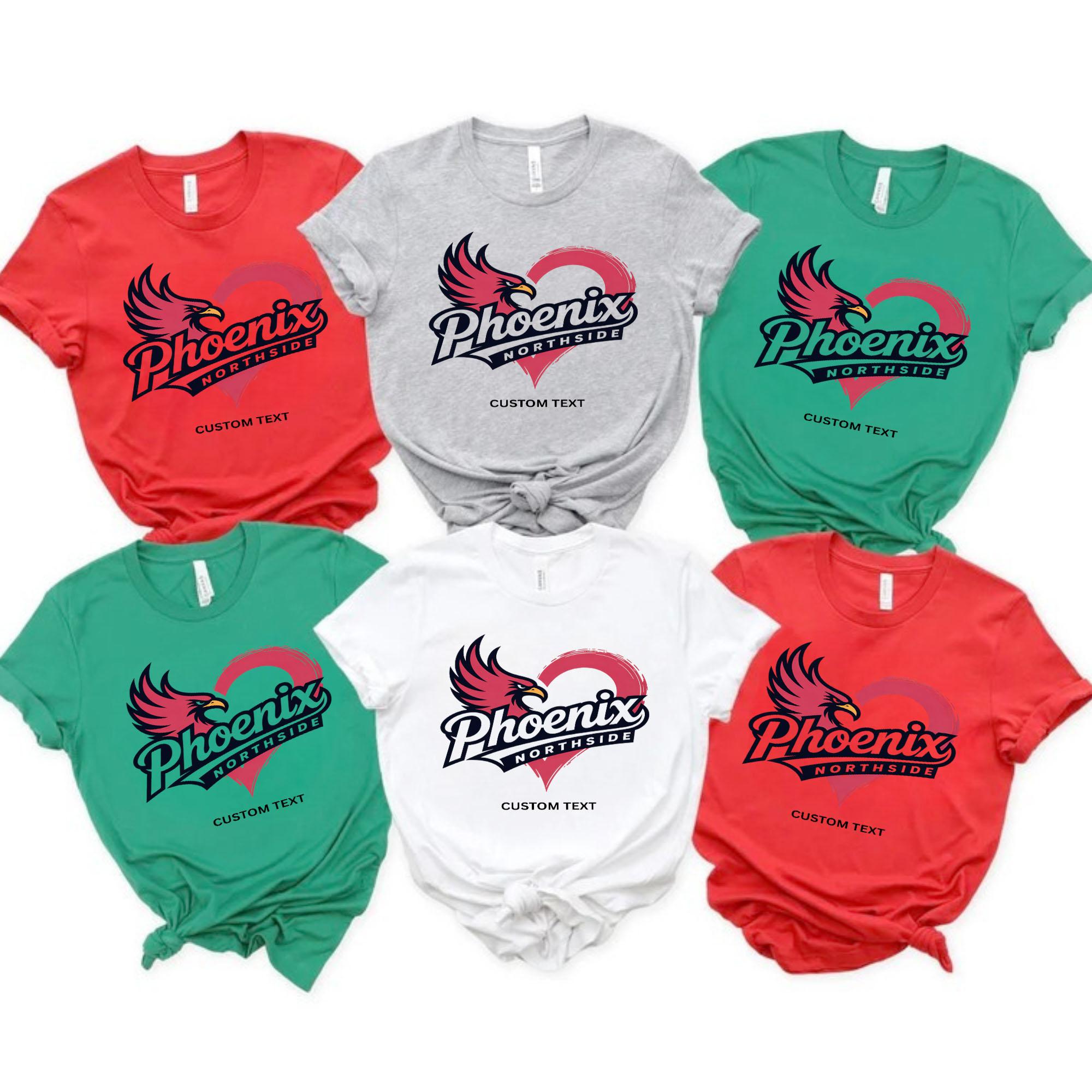 Custom Northside Phoenix Retro Collegiate Mascot Bold Varsity T-shirt custom northside phoenix retro collegiate mascot bold varsity t shirt 1 thumb 9