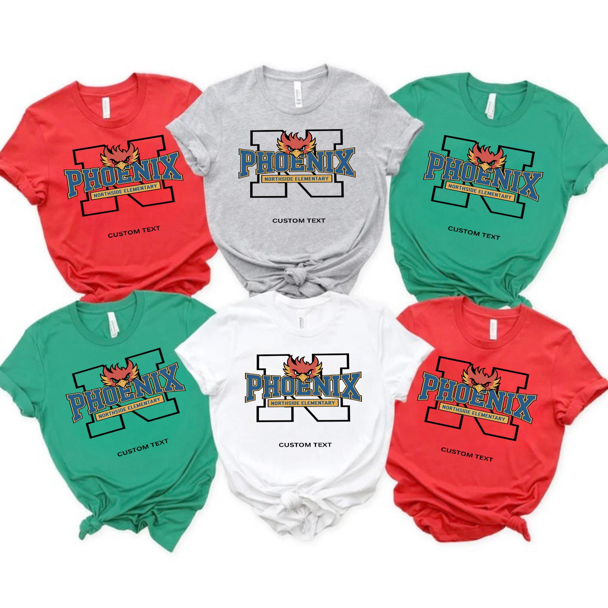 Custom Phoenix Mascot Northside Elementary Vintage Collegiate Team Pride T-shirt custom phoenix mascot northside elementary vintage collegiate team pride t shirt 1 thumb 11