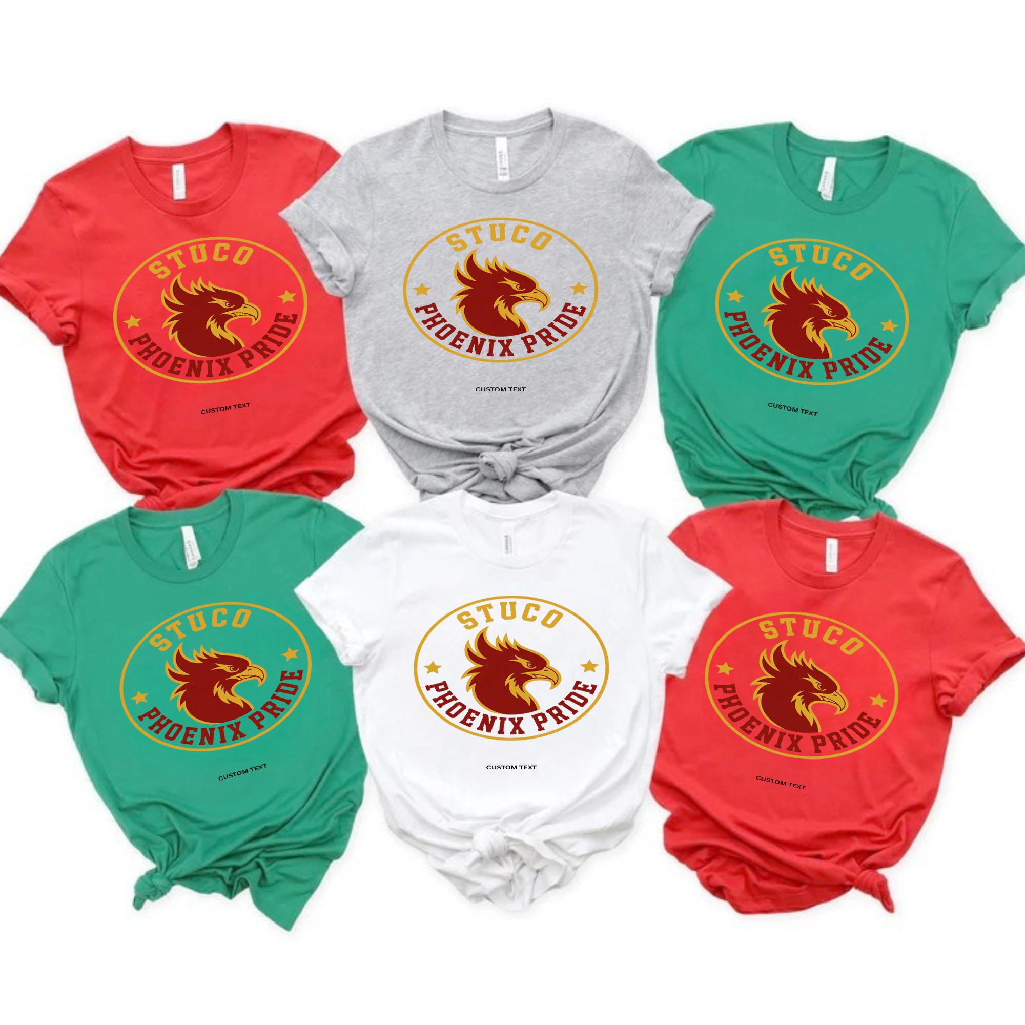 Custom Phoenix Pride STUCO Retro School Mascot Burnt Red Gold Varsity T-shirt custom phoenix pride stuco retro school mascot burnt red gold varsity t shirt 1 thumb 12