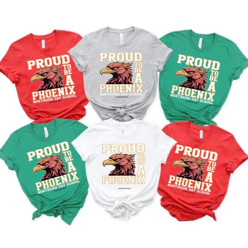 Custom Proud to Be a Phoenix Mascot Vintage Varsity Northside Day School T-shirt