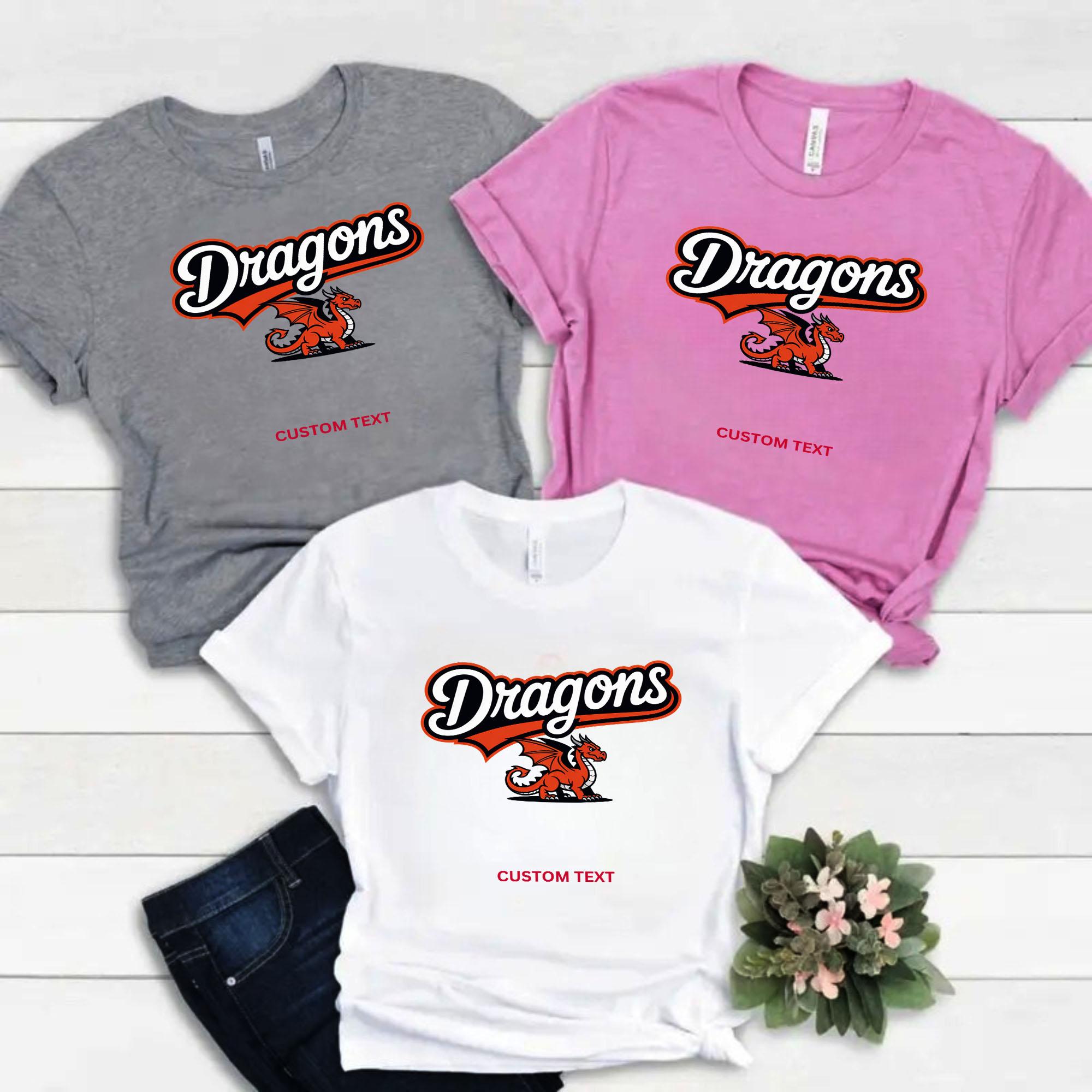 Custom Retro Dragons Mascot Vintage Team T-shirt custom retro dragons mascot vintage team t shirt 38 thumb
