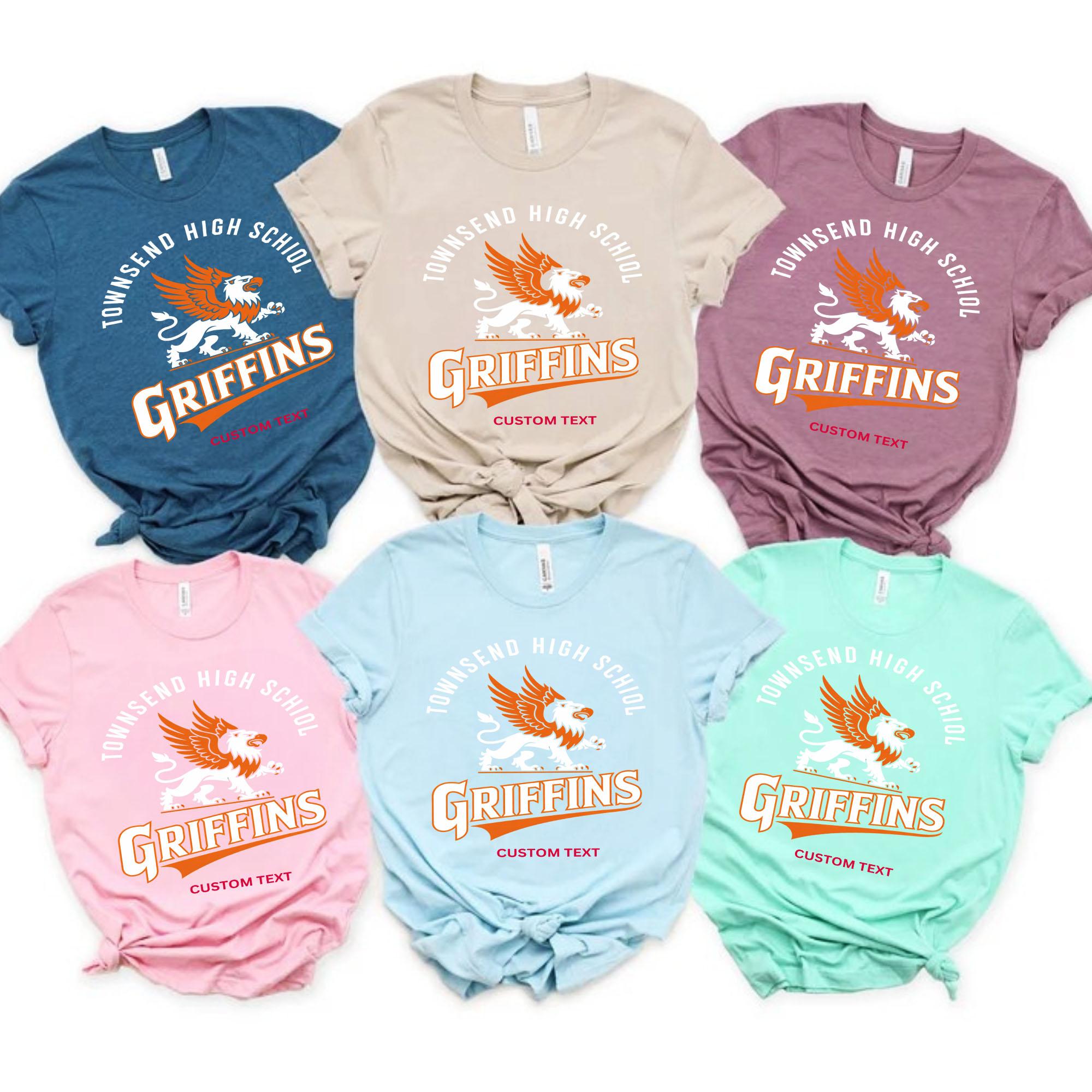 Custom Retro Townsend High School Griffins Mascot Bold T-shirt custom retro townsend high school griffins mascot bold t shirt 49 thumb