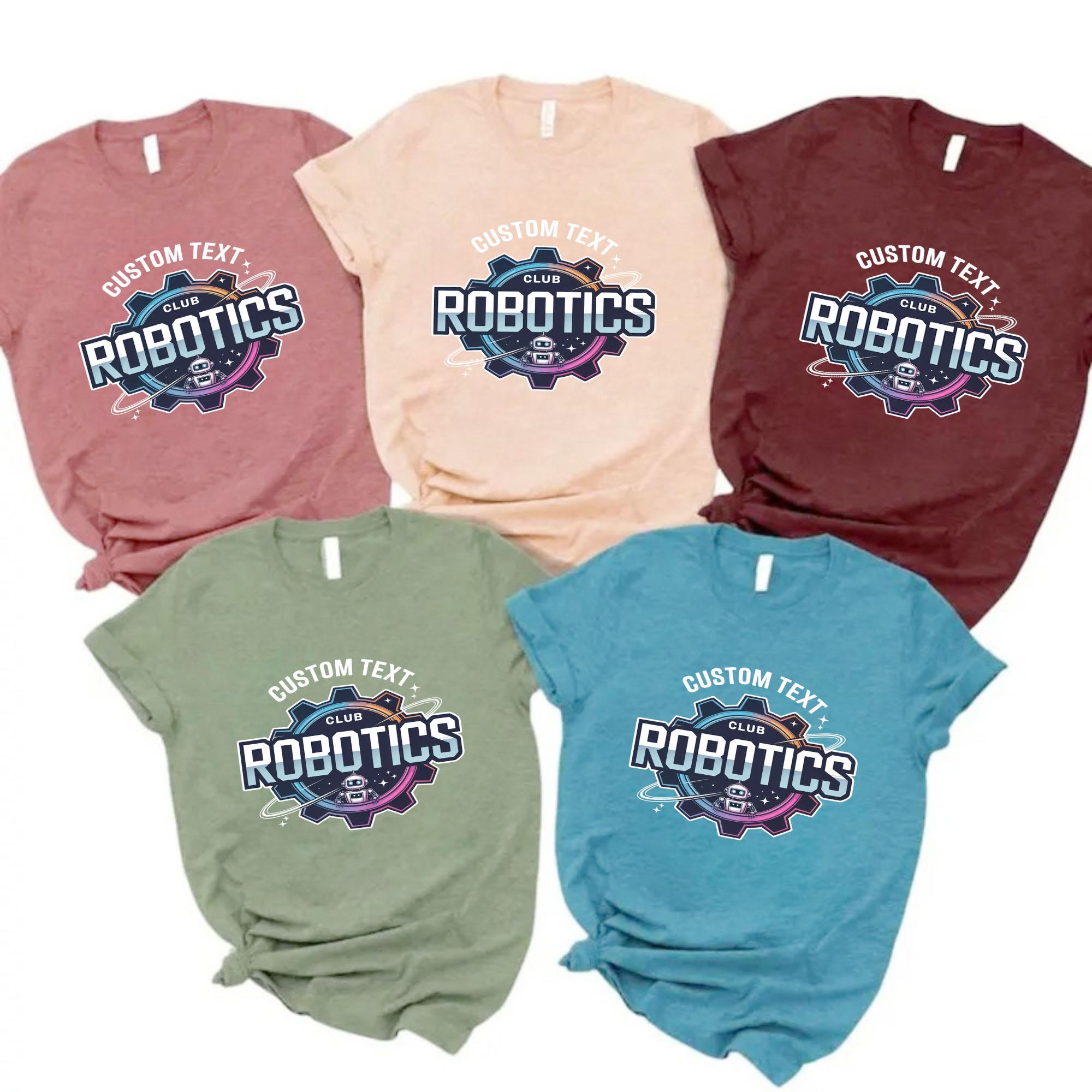Custom Robotics Club Retro Gearhead Robot Team T-shirt custom robotics club retro gearhead robot team t shirt 1 thumb 3