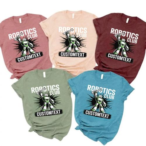 Custom Robotics Club Retro Robot Mechanic T-shirt