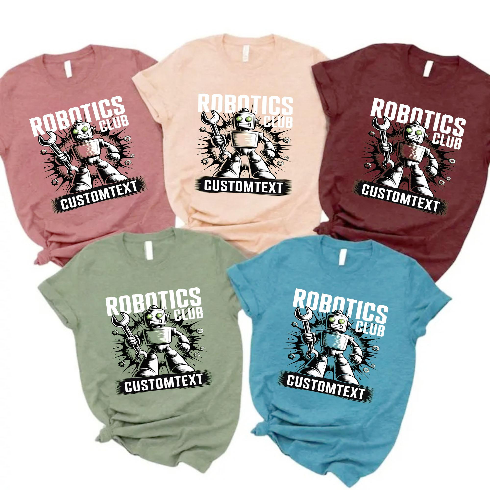 Custom Robotics Club Retro Robot Mechanic Team T-shirt custom robotics club retro robot mechanic team t shirt 23 thumb