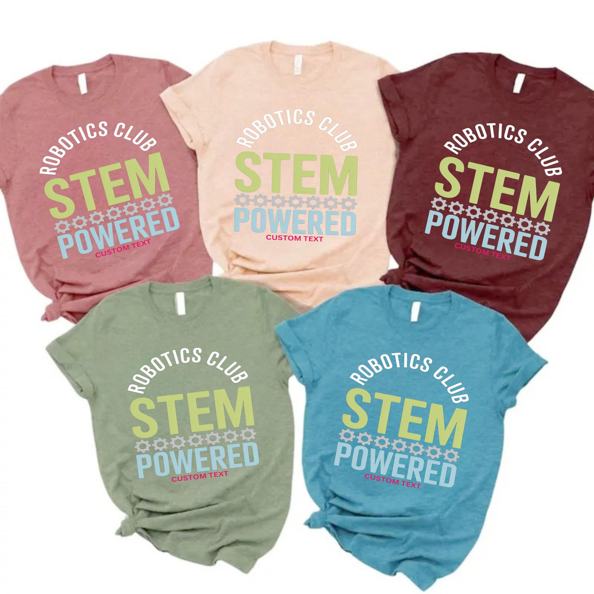 Custom Robotics Club STEM Retro Powered Team T-shirt custom robotics club stem retro powered team t shirt 20 thumb