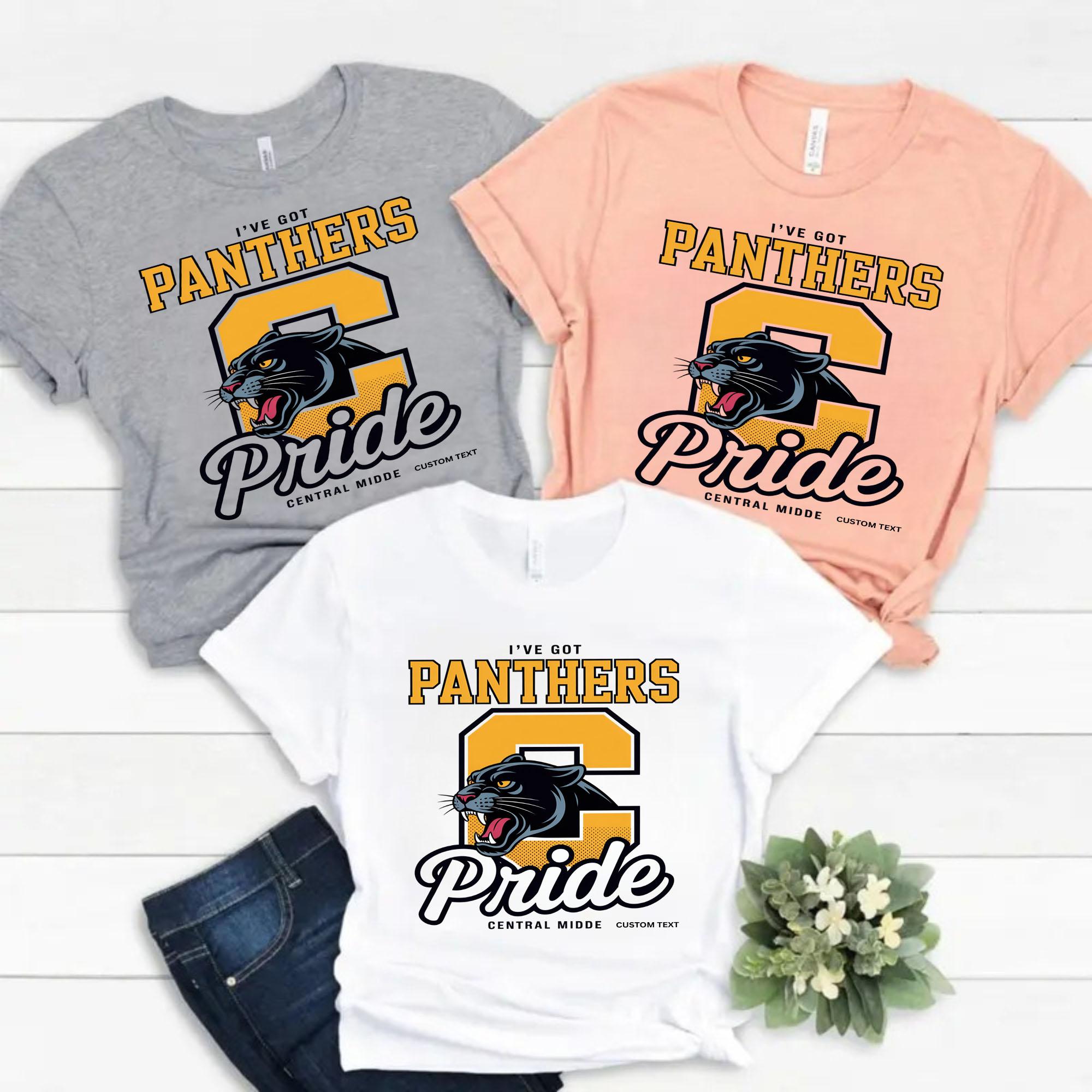 Custom School Team Retro Panthers Mascot Varsity Vintage T-shirt custom school team retro panthers mascot varsity vintage t shirt 21 thumb 3