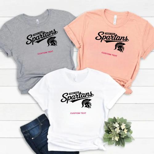 Custom Timber Creek Spartans Retro Mascot Vintage T-shirt