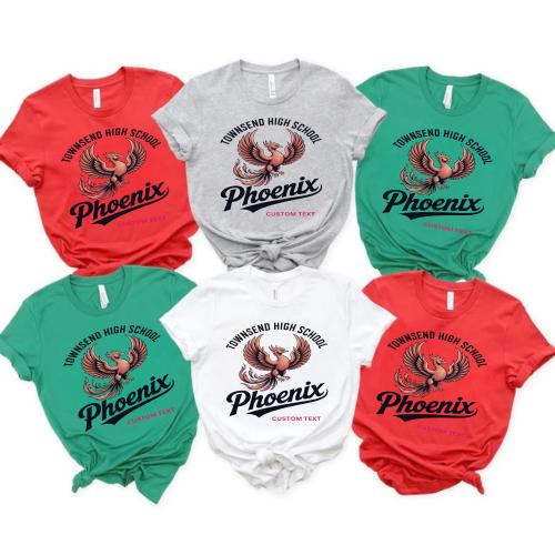 custom townsend high school phoenix mascot retro t shirt 61 thumb