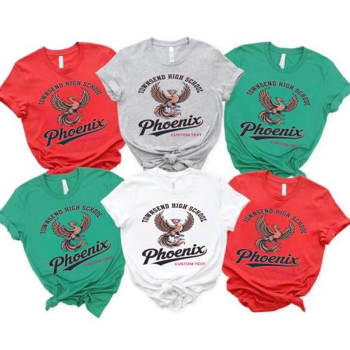 Custom Townsend High School Phoenix Mascot Vintage T-shirt
