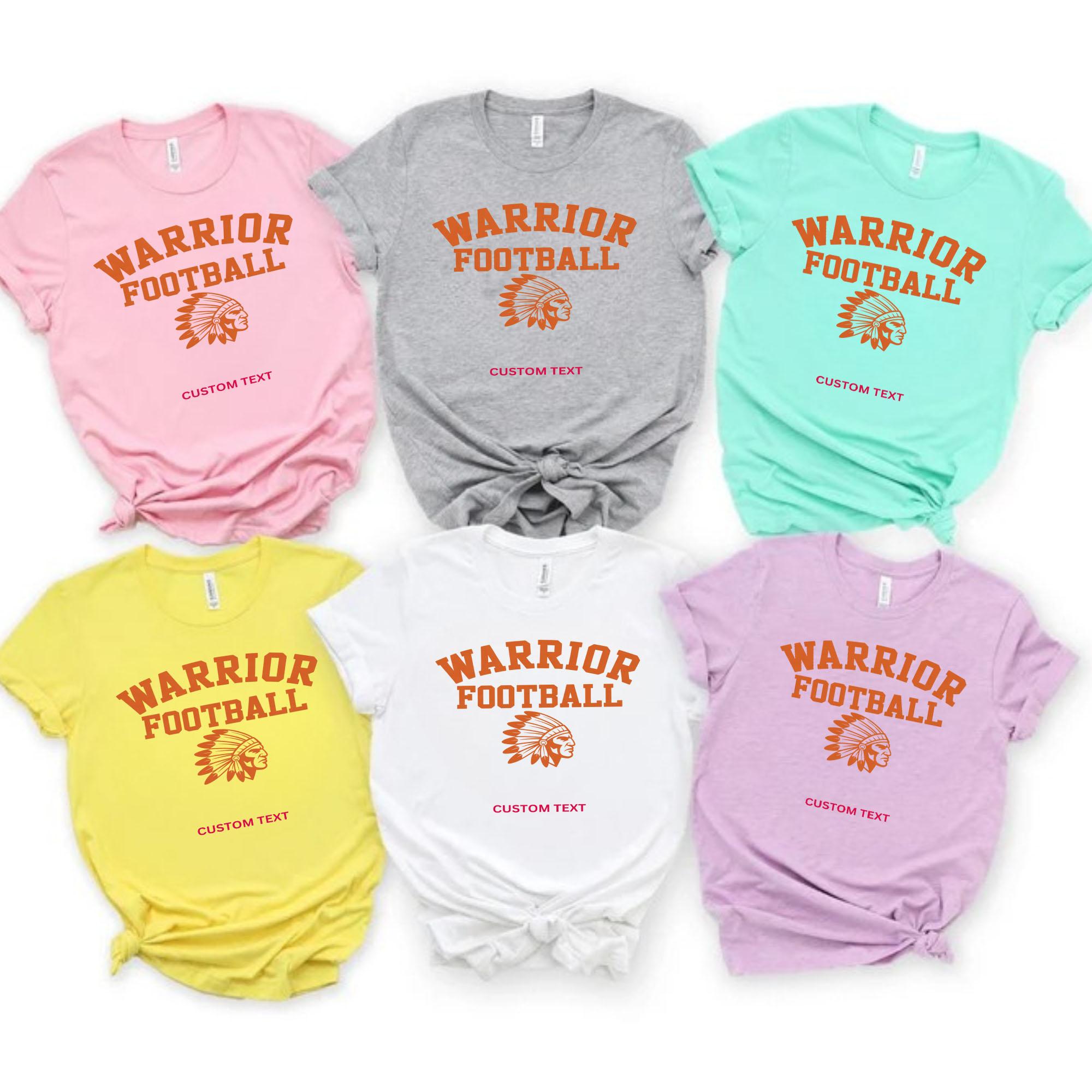 Custom Warrior Club Sport Team Retro Native Mascot Varsity T-shirt custom warrior club sport team retro native mascot varsity t shirt 4 thumb 3