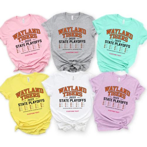 Custom Wayland Football State Playoffs Roster Vintage Team T-shirt