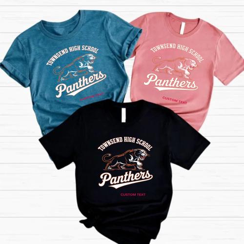 Townsend High Panthers Retro Varsity T-Shirt – Custom Vintage School Spirit T-Shirt