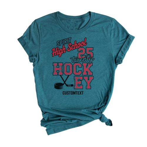 2025 Hockey School Sport Tee – Split Varsity Text Design