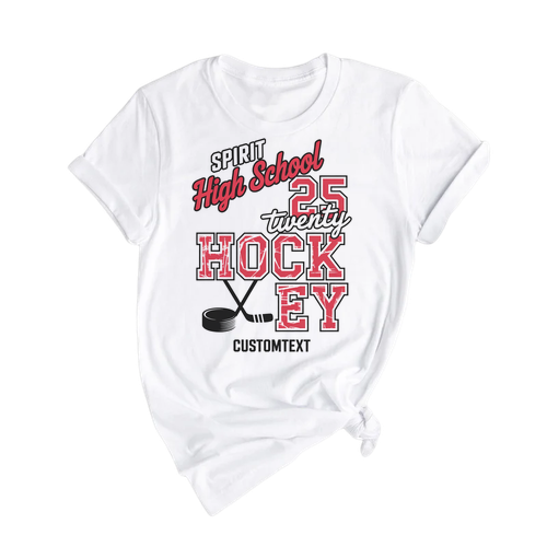 2025 Hockey School Sport Tee – Split Varsity Text Design
