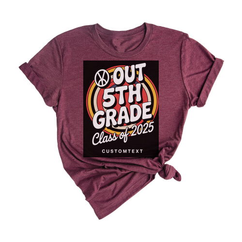 Custom 5th Grade Retro Class Shirt – Peace Out Class of 2025