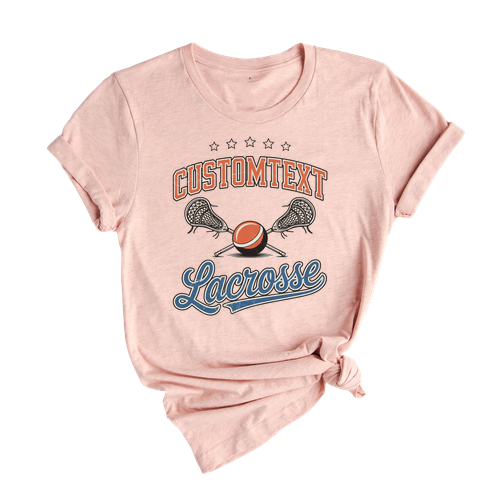 Lacrosse Club Sport Team T-shirt – Custom Varsity Style School Name Tee