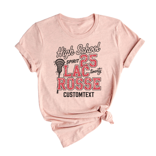 LACROSSE School Sport Tee – Split Varsity Text Design