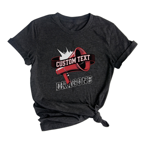 Custom Text Dragons Retro Megaphone Burst Custom, Club Sport Team T-shirt