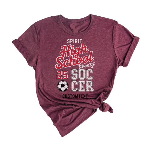 Custom School Soccer Club Sport Team T-shirt – Classic Varsity Split Design Tee