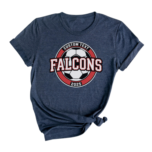 Falcons Soccer Club Sport Team T-shirt – Custom 2025 Varsity Circle Edition