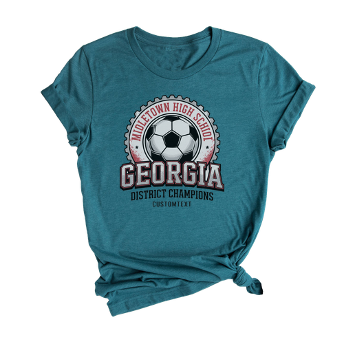 High School Soccer Club Sport Team T-shirt – Georgia Champions Retro Varsity Logo Tee