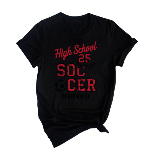 Soccer Club Sport Team T-shirt – Split Varsity Text School Pride Custom Tee