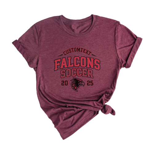 Varsity Soccer Club Sport Team T-shirt – Falcons Mascot 2025 Custom Pride Tee