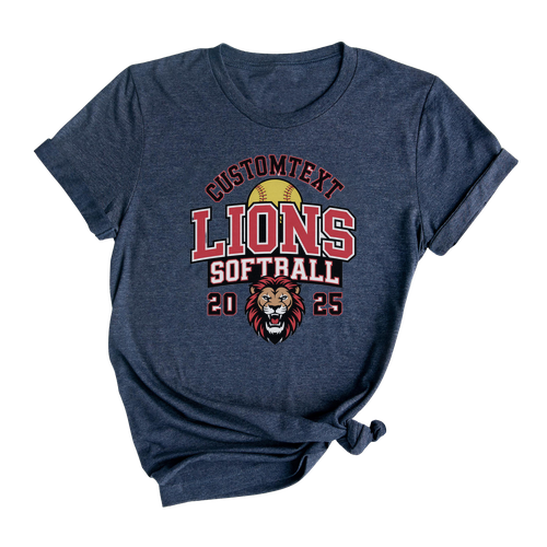 Club Sport Team Softball LIONS Shirt – Fierce Mascot Varsity Style 2025 Tee