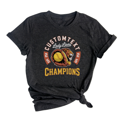 Custom Softball Club Sport Team T-Shirt – Champions Varsity Mascot Tournament School Spirit Tee