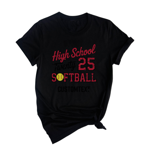 Custom Softball Club Sport Team T-Shirt – Split Varsity Text Design School Spirit Tee