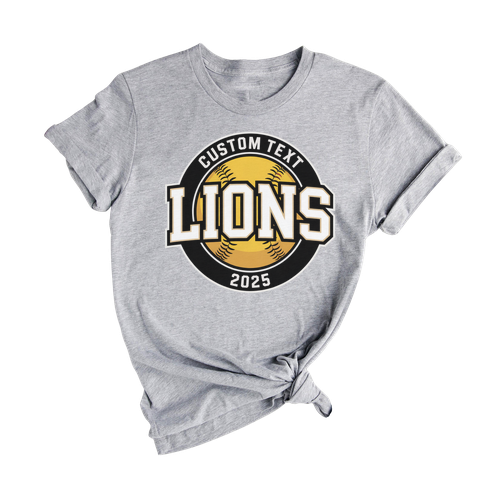 Lions Softball Varsity Circle Team Shirt – Custom 2025 Tee
