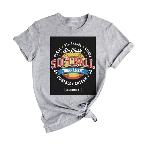 Retro Softball Tourney T-Shirt Custom School Team Spirit Club Sport Team T-Shirt