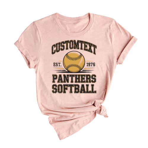 Retro SOFTBALL Varsity Tournament Tee – Cougars Sport Team Shirt