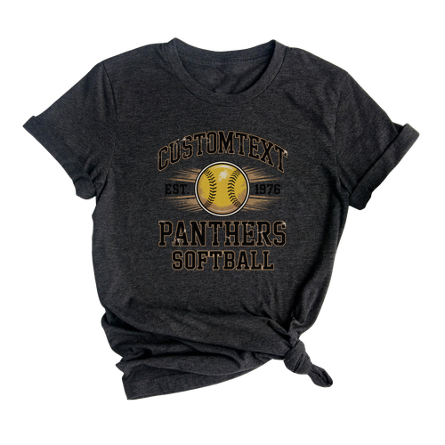 Retro SOFTBALL Varsity Tournament Tee – Vintage School Mascot Pride Tee
