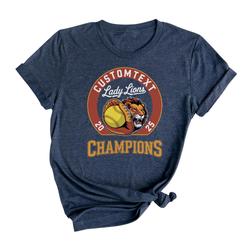 School Spirit Custom Softball Sport Team T-Shirt – Champions Varsity Mascot Tournament Tee