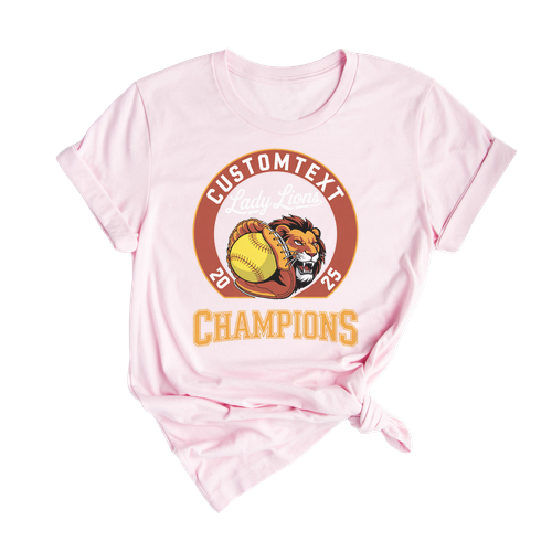School Spirit Custom Softball Sport Team T-Shirt – Champions Varsity Mascot Tournament Tee