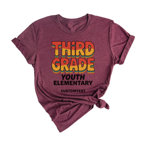 Retro Custom Third Grade Class Shirt – Youth Elementary Tee 2025