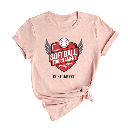 SOFTBALL Sport Team Tournament Shirt – Custom 2025 Varsity Badge Tee