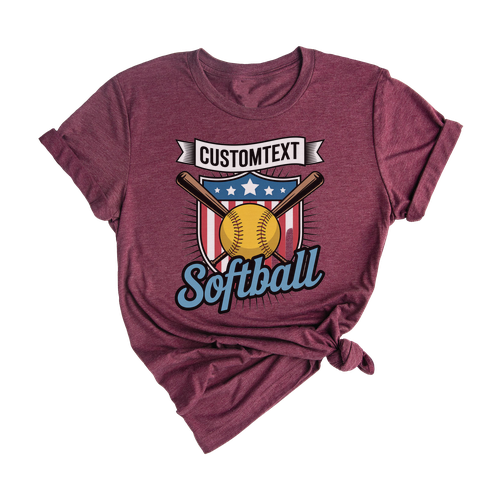 SOFTBALL Varsity Sport Team Shirt – Retro Varsity Style Custom Team Tee