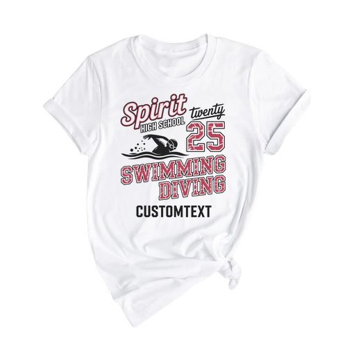 SWIMMING & DIVING School Sport Tee – Split Varsity Text Design